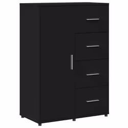 vidaXL Sideboard Cupboard Side Cabinet Highboard Sonoma Oak Engineered Wood - black