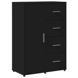 vidaXL Sideboard Cupboard Side Cabinet Highboard Sonoma Oak Engineered Wood - black