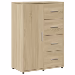 vidaXL Sideboard Cupboard Side Cabinet Highboard Sonoma Oak Engineered Wood - sonoma oak