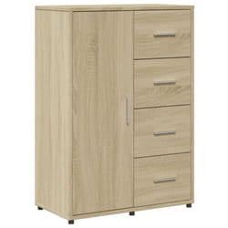 vidaXL Sideboard Cupboard Side Cabinet Highboard Sonoma Oak Engineered Wood - sonoma oak
