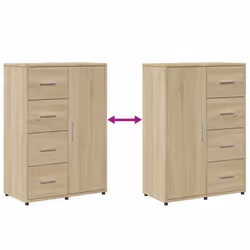vidaXL Sideboard Cupboard Side Cabinet Highboard Sonoma Oak Engineered Wood - sonoma oak - Additional view 7