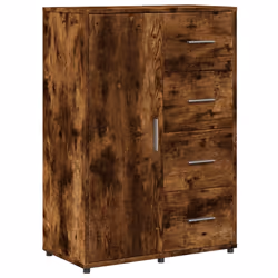 vidaXL Sideboard Cupboard Side Cabinet Highboard Sonoma Oak Engineered Wood - smoked oak