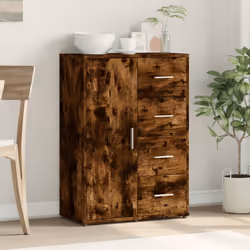 vidaXL Sideboard Cupboard Side Cabinet Highboard Sonoma Oak Engineered Wood - smoked oak