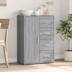 vidaXL Sideboard Cupboard Side Cabinet Highboard Sonoma Oak Engineered Wood - grey sonoma