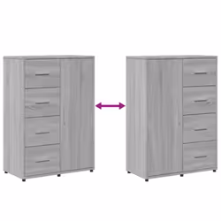 vidaXL Sideboard Cupboard Side Cabinet Highboard Sonoma Oak Engineered Wood - grey sonoma - Additional view 7