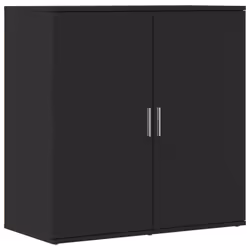 vidaXL Sideboard Storage Cupboard Side Cabinet Highboard Black Engineered Wood - black