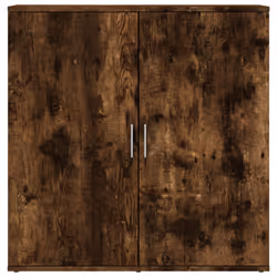 vidaXL Sideboard Storage Cupboard Side Cabinet Highboard Black Engineered Wood - smoked oak - Additional view 4