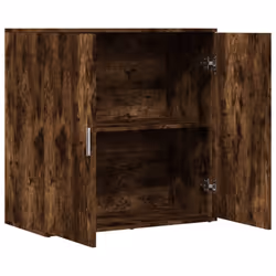 vidaXL Sideboard Storage Cupboard Side Cabinet Highboard Black Engineered Wood - smoked oak - Additional view 5