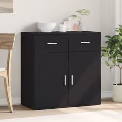 vidaXL Sideboard Storage Cupboard Side Cabinet Home Highboard Engineered Wood - black