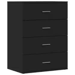vidaXL Sideboard Storage Cupboard Cabinet Highboard Sonoma Oak Engineered Wood - black