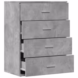vidaXL Sideboard Cupboard Side Cabinet Highboard Concrete Grey Engineered Wood - concrete grey - Additional view 5