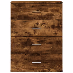 vidaXL Sideboard Cupboard Side Cabinet Highboard Concrete Grey Engineered Wood - smoked oak - Additional view 4
