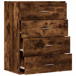 vidaXL Sideboard Cupboard Side Cabinet Highboard Concrete Grey Engineered Wood - smoked oak - Additional view 5