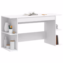 vidaXL Desk Office Writing Desk Working Computer Table Black Engineered Wood - white