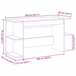 vidaXL Desk Office Writing Desk Working Computer Table Black Engineered Wood - white