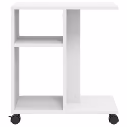 vidaXL Side Table with Wheels Hallway End Table Coffee Table Engineered Wood - White - Additional view 4