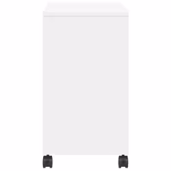 vidaXL Side Table with Wheels Hallway End Table Coffee Table Engineered Wood - White - Additional view 5