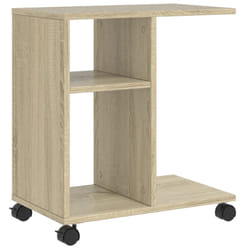vidaXL Side Table with Wheels Hallway End Table Coffee Table Engineered Wood - Sonoma oak