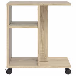 vidaXL Side Table with Wheels Hallway End Table Coffee Table Engineered Wood - Sonoma oak - Additional view 4