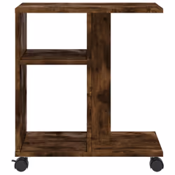 vidaXL Side Table with Wheels Hallway End Table Coffee Table Engineered Wood - Smoked oak - Additional view 4