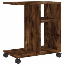 vidaXL Side Table with Wheels Hallway End Table Coffee Table Engineered Wood - Smoked oak - Additional view 6