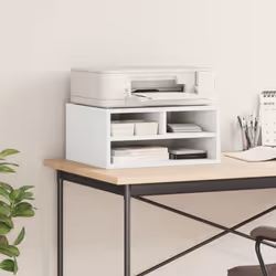 vidaXL Printer Stand Printer Table File Organiser Brown Oak Engineered Wood - White - Additional view 2