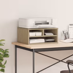 vidaXL Printer Stand Printer Table File Organiser Brown Oak Engineered Wood - Sonoma oak