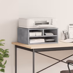 vidaXL Printer Stand Printer Table File Organiser Brown Oak Engineered Wood - Concrete grey - Additional view 2