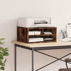 vidaXL Printer Stand Printer Table File Organiser Smoked Oak Engineered Wood - Additional view 2