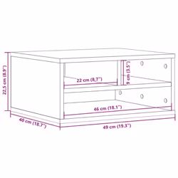 vidaXL Printer Stand Printer Table File Organiser Grey Sonoma Engineered Wood - Additional view 9
