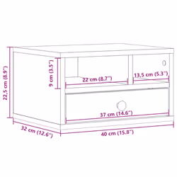 vidaXL Printer Stand Printer Table Office Desk File Organiser Engineered Wood - Concrete grey - Additional view 10
