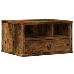 vidaXL Printer Stand Printer Table Office Desk File Organiser Engineered Wood - Smoked oak