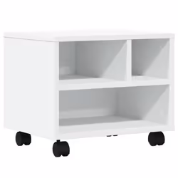 vidaXL Printer Stand with Wheels Printer Table Office Desk Organiser Black - White