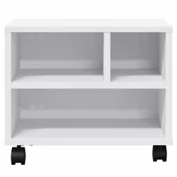vidaXL Printer Stand with Wheels Printer Table Office Desk Organiser Black - White - Additional view 4
