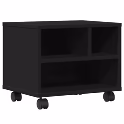 vidaXL Printer Stand with Wheels Printer Table Office Desk Organiser Black - Black
