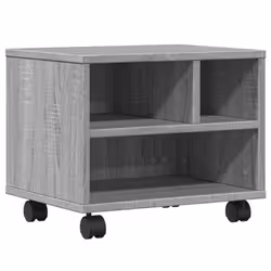 vidaXL Printer Stand Printer Table File Desk Organiser with Wheels Grey Sonoma