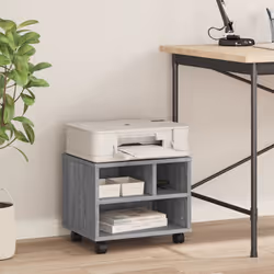 vidaXL Printer Stand Printer Table File Desk Organiser with Wheels Grey Sonoma