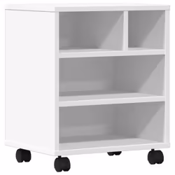 vidaXL Printer Stand with Wheels Office Printer Table Desk Organiser White - white