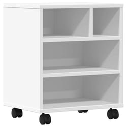 vidaXL Printer Stand with Wheels Office Printer Table Desk Organiser White - white