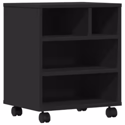 vidaXL Printer Stand with Wheels Office Printer Table Desk Organiser White - black