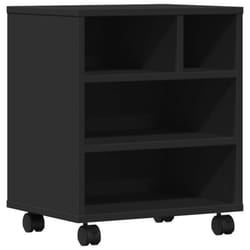 vidaXL Printer Stand with Wheels Office Printer Table Desk Organiser White - black