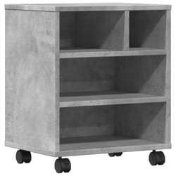 vidaXL Printer Stand with Wheels Printer Table File Desk Organiser Smoked Oak - concrete grey