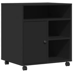 vidaXL Printer Stand with Wheels Printer Table File Desk Organiser Sonoma Oak - black