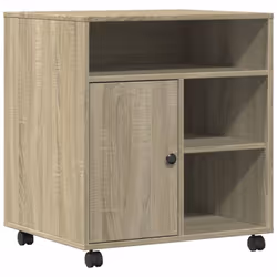 vidaXL Printer Stand with Wheels Printer Table File Desk Organiser Sonoma Oak - sonoma oak