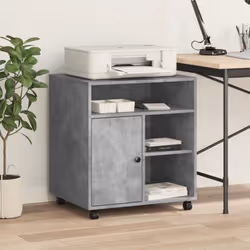 vidaXL Printer Stand with Wheels Printer Table File Desk Organiser Sonoma Oak - concrete grey