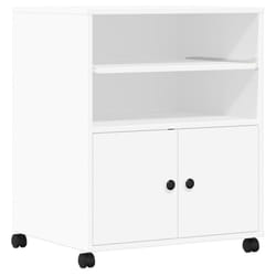 vidaXL Printer Stand with Wheels Printer Table Office File Desk Organiser - white