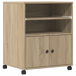 vidaXL Printer Stand with Wheels Printer Table Office File Desk Organiser - sonoma oak