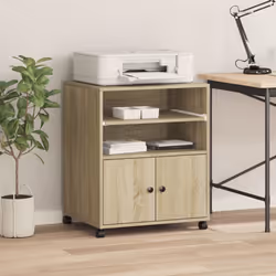 vidaXL Printer Stand with Wheels Printer Table Office File Desk Organiser - sonoma oak
