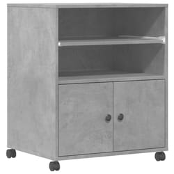 vidaXL Printer Stand with Wheels Printer Table Office File Desk Organiser - concrete grey