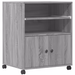 vidaXL Printer Stand with Wheels Printer Table Office File Desk Organiser - grey sonoma